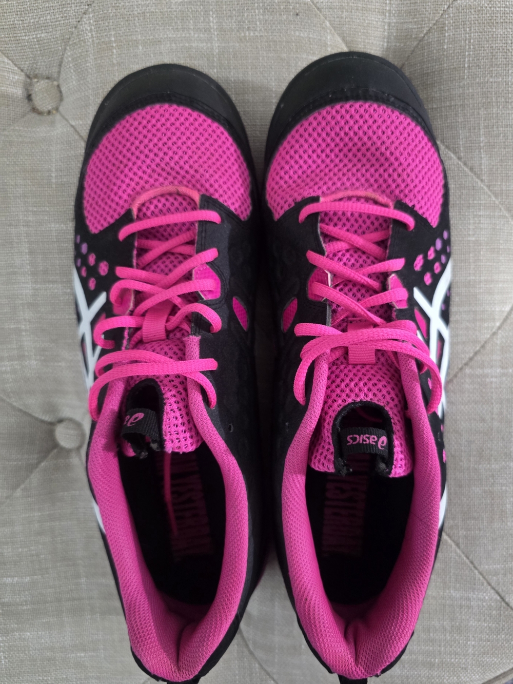 ASICS Black and Hot Pink Women's Athletic Sneakers - Picture 5 of 7